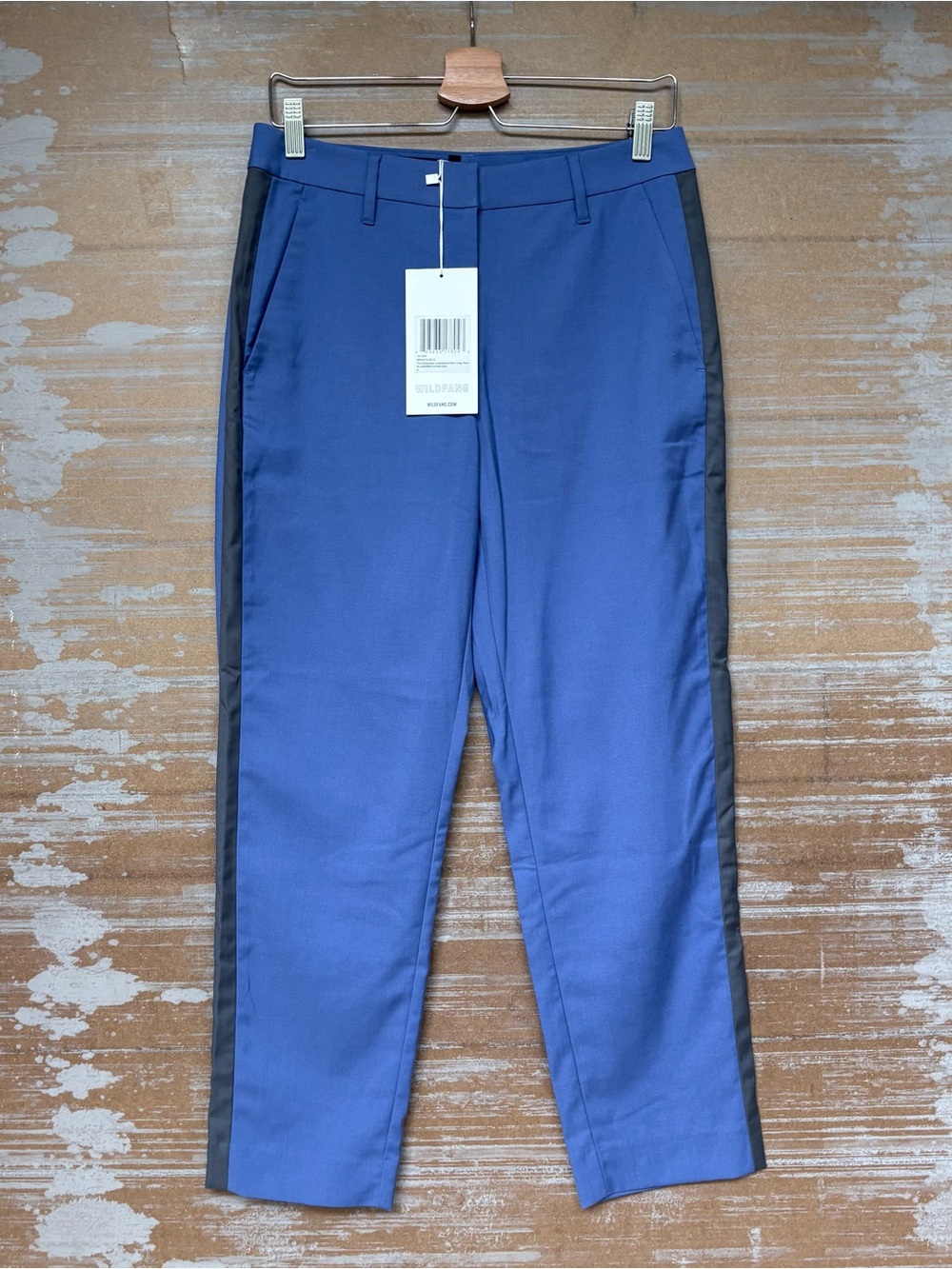 Wildfang NWT The Employer Colorblock Slim Crop Pant Blueberry Classic Womens 8